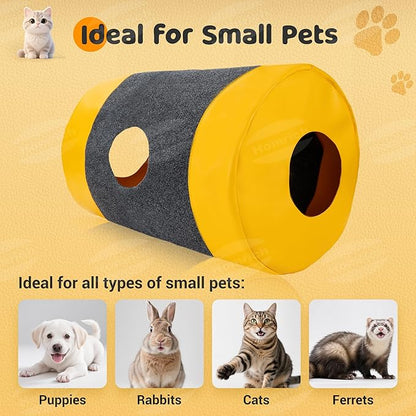 Homrich Multifunctional Collapsible Cat Play Bag, Indoor Cat Tunnel Activity Center Mat, Durable Rug for Hide and Seek, Scratching Sleeping Running Interactive Toys for Bored Kitten Adult Cats
