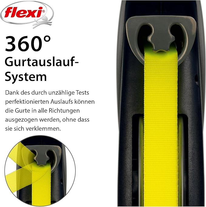 Flexi Giant Professional, Gurt, L: 10 M, Schwarz/Neon