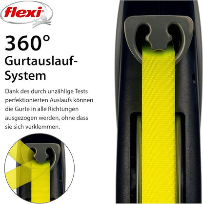 Flexi Giant Professional, Gurt, L: 10 M, Schwarz/Neon