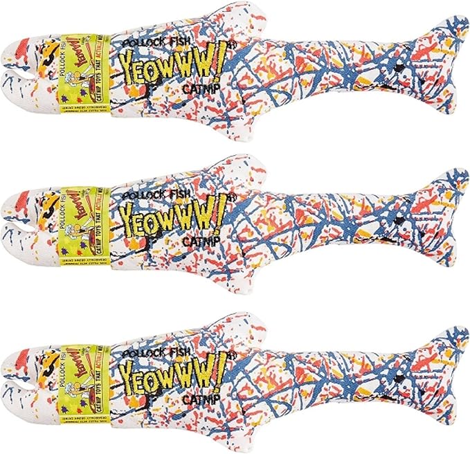 Yeowww! Pollock Fish Catnip Toy, 3 Pack