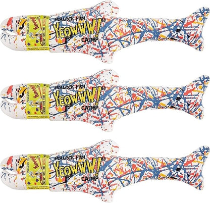 Yeowww! Pollock Fish Catnip Toy, 3 Pack