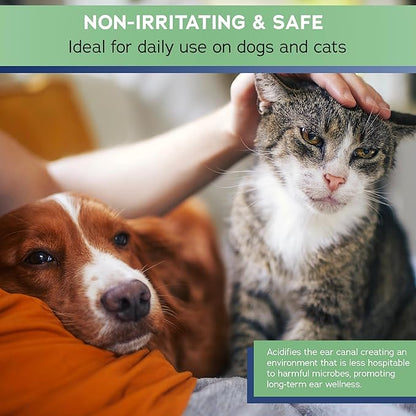 Stratford Pharmaceuticals Ear Cleaner & Drying Solution for Dogs & Cats w/Aloe Vera to Wash Debris, Wax, Odor & Irritation Relief, Sweet Pea Vanilla Scent, 8 oz