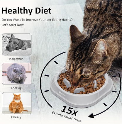 2PCS Anti-Choking Slow Feeder Dog Bowls Small Size Dog, Slow Feeder Cat Bowl, Supplies and Puzzle for Pet