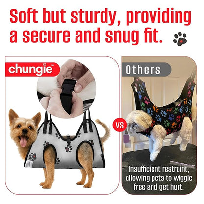 Dog Grooming Hammock for Cats – Pet Restraint for Nail Trimming with Pet Nail Clipper – Dog Sling for Grooming, Pet Hammock for Nail Cutting & Grooming Harness (Legs Spacing: 3.9-8.9”)/Max W:12lb)