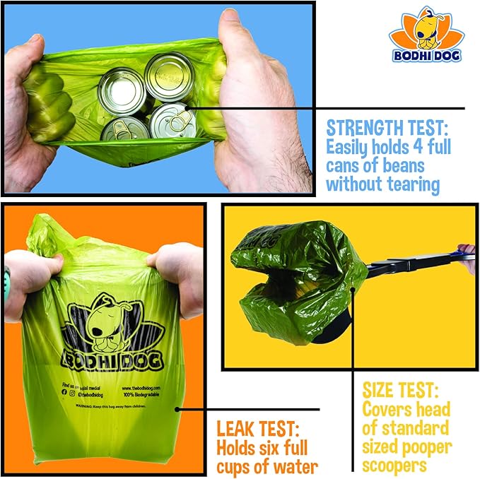 Bodhi Dog Pooper Scooper Bags with Core - 120 Thick Leak-Proof Pet Waste Bags, Fits Standard 6-Inch Scoops, Durable & Easy to Use for Dogs, Suitable for Pet Waste Cleanup