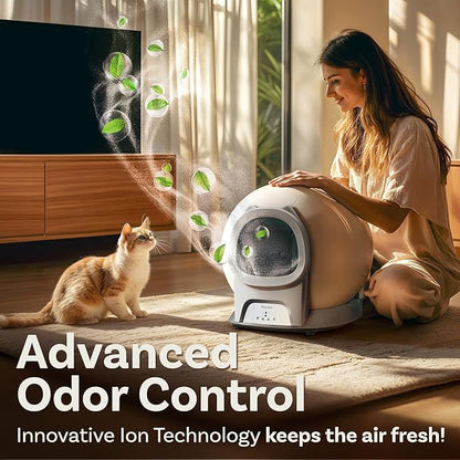 Petcove – Automatic Self Cleaning Litter Box – PurrTek Smart Automatic Litter Box for Multi-Cat Homes with Smart App Control (5GHz Wi-Fi), Triple Odor Control Quiet Operation & Advanced Safety Sensors