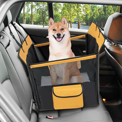 Dog Seat Cover, Pet Car Seat Cover for Dogs with Breathable Mesh, Storage Pocket & Side Strap, Dog Hammock for Cars, Trucks & SUVs (Medium Size)