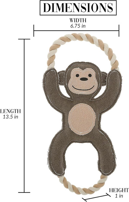 Pavilion Gift Company - Wild - Canvas Rope Dog Toy Monkey Humor Tug of War Puppy K9 Doggy Lover Parent Gift