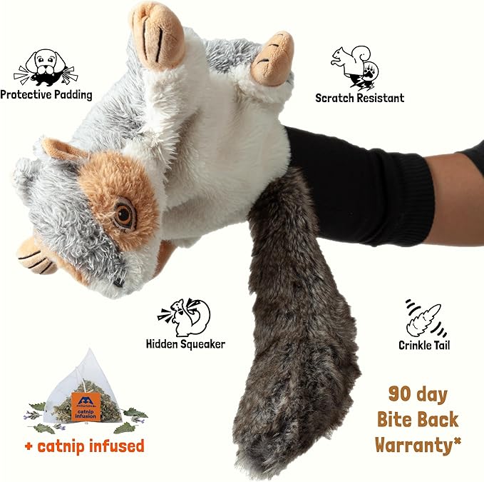 Milunova Pupr Pals Cat Wrestling Glove (Catnip Infused) Hand Puppet Toy with Tough Padding for Safe Interactive Play, Protection to Stop Kitten Scratching Hands; for Boredom-Busting Exercise