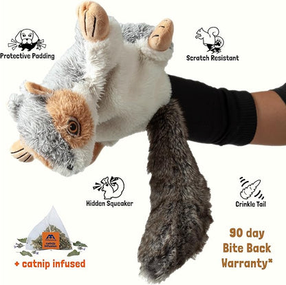 Milunova Pupr Pals Cat Wrestling Glove (Catnip Infused) Hand Puppet Toy with Tough Padding for Safe Interactive Play, Protection to Stop Kitten Scratching Hands; for Boredom-Busting Exercise