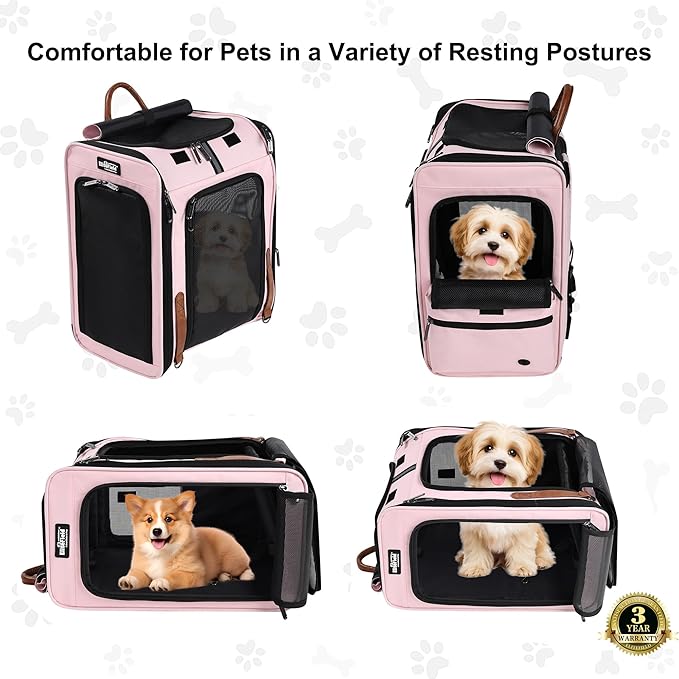 EliteField Deluxe Backpack Pet Carrier (3 Year Warranty, Airline Approved), Travel Soft-Sided Carrier Bag for Dogs, Cats & Small Pets