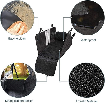 Car Boot Cover | Car Seat Covers for Dogs - Dog Seat Cover Car Boot Protection for Every Car Anti-Slip Lamination – Solid Dog Cover with Side Protection (65'' x 56'' x 20'') - Dog Travel Accessories