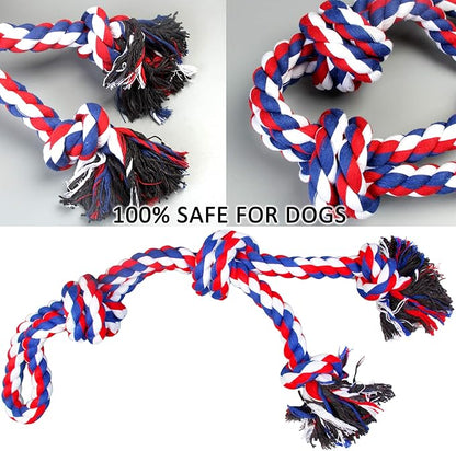 Youngever 3.5 Feet Indestructible Rope Toys for Aggressive Chewers, XL, Large & Medium Dog - 4 Knots Double Rope for Teeth Cleaning Tug War