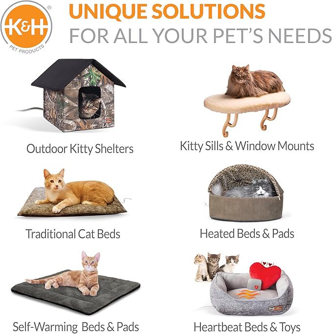 K&H Pet Products Universal Mount Kitty Sill Hooded Fleece 14 X 24 Inches