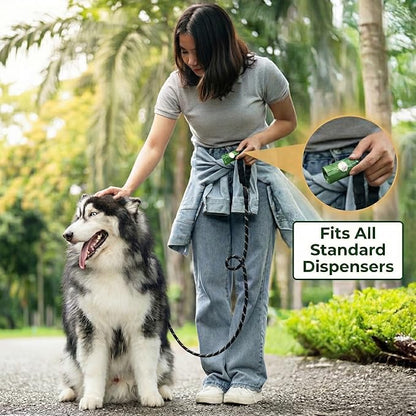 Paw Monk Certified Home Compostable Dog Poop Bags Rolls Refill-120 Bags, Extra Thick 20 Micron, Leakproof & Easy Open doggy poop bags, Unscented