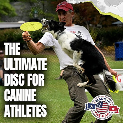 Hyperflite Nano Jawz Disc Dog Disc 4” (24g) | Official Skyhoundz Mini Flying Disc for Small Dogs & Puppies | Long-Flying, Lightweight Chase Dog Toy for Backyard, & Beach | Anti-Glare - Yellow