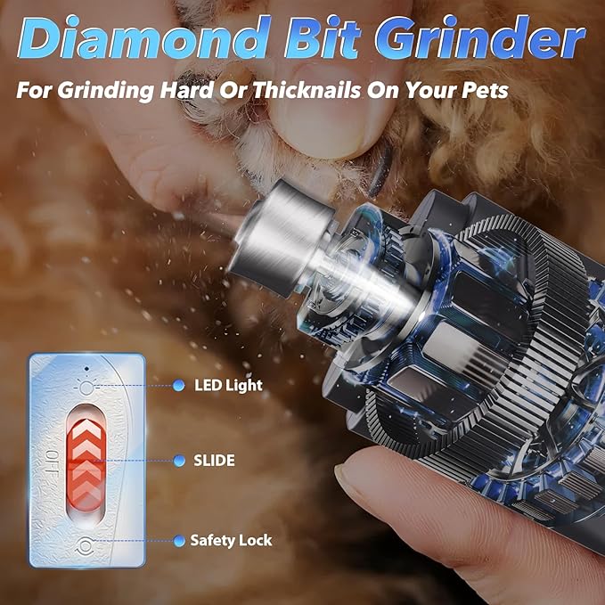 2-in-1 Cat Nail Clippers & Dog Nail Clippers Trimmers for Large Medium Small Dogs Cats Claw Trimmer Quick Sensor and Safety Guard USB Rechargeable with 2 LED Lights Dogs Nail Trimmer