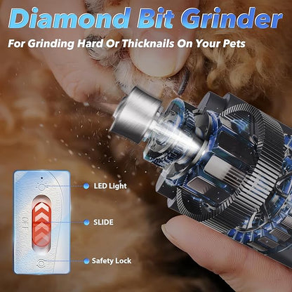 2-in-1 Cat Nail Clippers & Dog Nail Clippers Trimmers for Large Medium Small Dogs Cats Claw Trimmer Quick Sensor and Safety Guard USB Rechargeable with 2 LED Lights Dogs Nail Trimmer