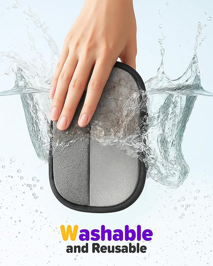 2026 Thickened Electrostatic Pet Hair Removal Gloves (2 Pcs) - Reusable Strong Grooming Gloves for Cats & Dogs, Hair Remover Gloves for Couch, Furniture, Carpet, Car Seats & Clothing Purple