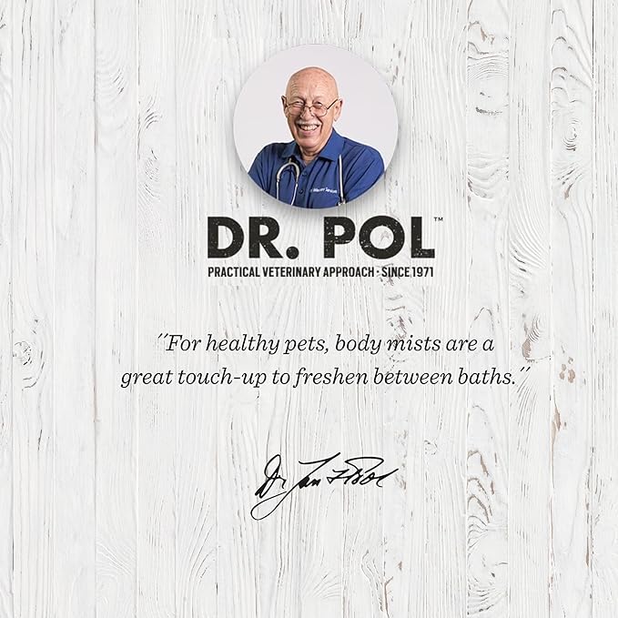 Dr. Pol Incredi-Pol Body Mist | Pet Deodorizer Spray & Dog Body Odor Eliminator | Dog Freshener & Odor Spray for Dogs | Safe for Dogs & Cats | Long-Lasting Scent | 3oz | Baby Powder