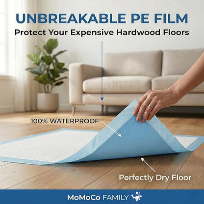 MoMoCo Whale Pads Puppy Pads 10 Pack, Portable Travel Dog Pee Pads, Ultra Absorbent & Leak-Proof, Ideal for Trips, Car, Hotel & Emergency Use