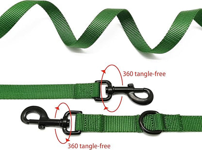 Multifunctional Hands Free, 6.5ft Nylon Adjustable Training Crossbody Dog Leash for Small/Medium/Walking Running Hiking Dog Leash (Green)