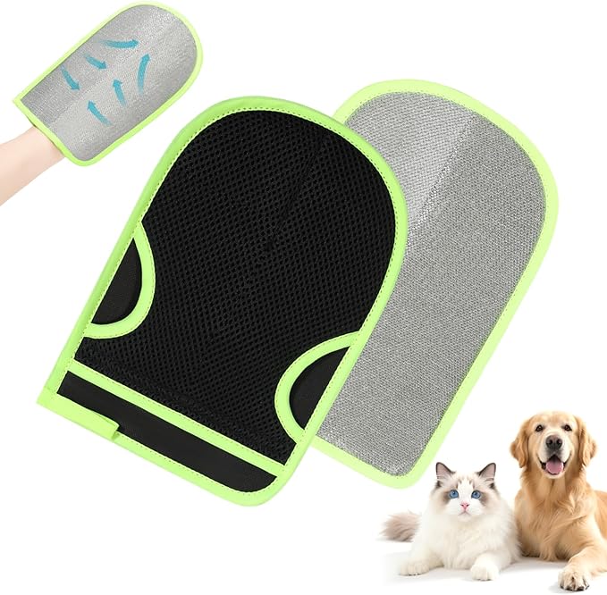 YS&JJFZ 2 Pcs Pet Hair Remover Gloves for Cats & Dogs,Newly Upgraded Reusable Electrostatic Pet Hair Gloves， Pet Hair Remover Tool for Clothing, Couch, Carpet, Car Seat
