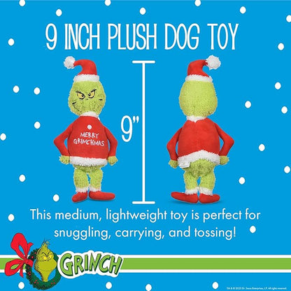 Dr. Seuss: Holiday Merry Grinchmas Grinch Plush Squeaker Toy- 9"