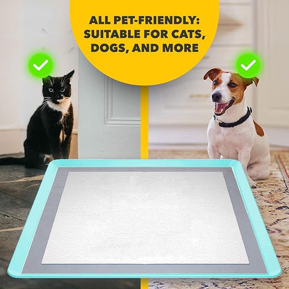 TidyFriend 2 Pack Dog Pee Pad Holder Tray - Fits Up to 24” x 24” Pee Pad Holder for Dogs - Stable Grip, Raised Edges, Quick-Wipe Silicone Surface Dog Pad Holder for Indoor (Sky Blue)