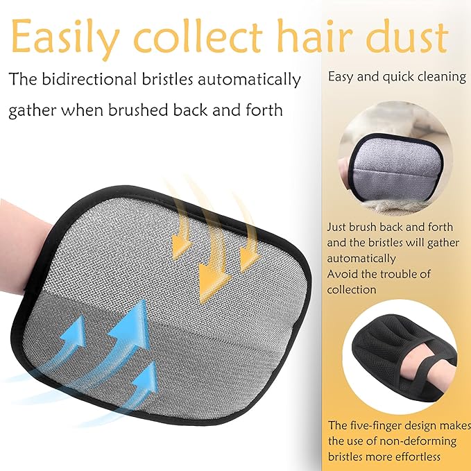 Mira's Pocket Static Pet Hair Remover Glove for Furniture - Conquer Couch, Carpet & Bedding Fur