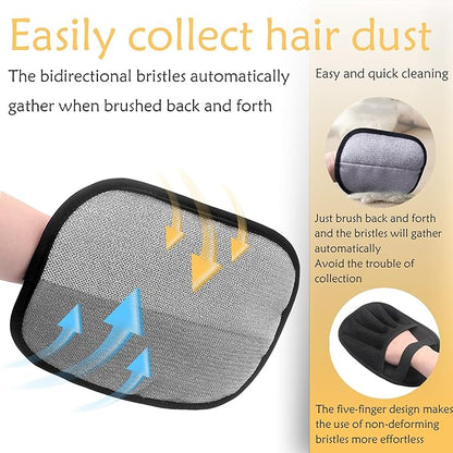 Mira's Pocket Static Pet Hair Remover Glove for Furniture - Conquer Couch, Carpet & Bedding Fur