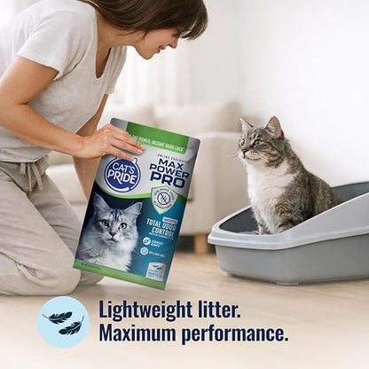 NEW Cat's Pride Max Power PRO Online-Exclusive: Total Odor Control - Up to 14 Days of Powerful Odor Control - Our Strongest Clumps - 99% Dust Free - Multi-Cat Litter, Unscented, 19 Pounds