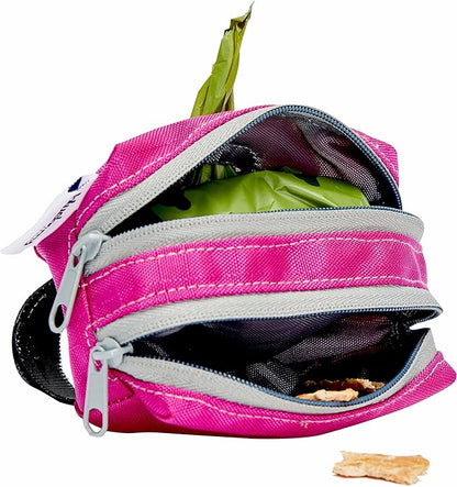 Blueberry Pet Dog Poop Bag Holder - Dark Orchid Dispenser with Dual Zippers, Dog Poop Bags Rolls, Dog Leash Attachment, Includes 1 Free Roll, Compact, Durable, Ideal for Dog Owners