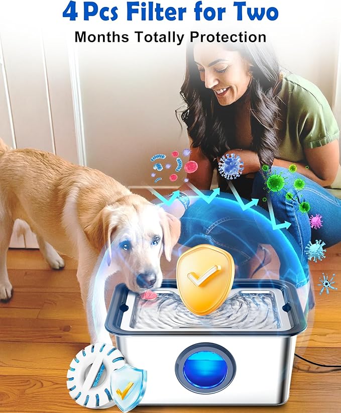 Filter Element Pack for FurryPlanet Large Dog Water Fountain Stainless Steel,12L Ultra-Purification Pet Fountain Dog Cat Drinking Dispenser 6in1,Deep Purification Filter