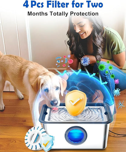 Filter Element Pack for FurryPlanet Large Dog Water Fountain Stainless Steel,12L Ultra-Purification Pet Fountain Dog Cat Drinking Dispenser 6in1,Deep Purification Filter