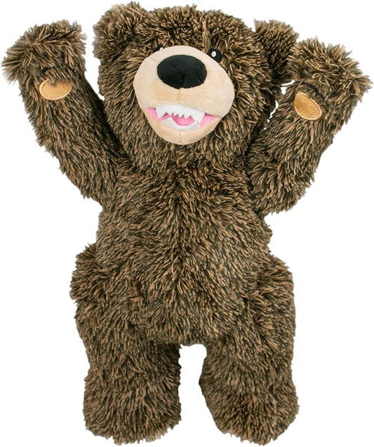 Tall Tails Grizzly Rope Body Dog Toy – Durable Plush Squeaky Dog Toy for Snuggling & Play
