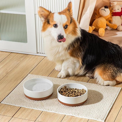 MALACASA Dog Bowls, Ceramic Dog Food and Water Bowls for Medium Size Dogs, 3.5 Cups Capacity Pet Bowl for Medium Dogs (M-3.5 Cups)