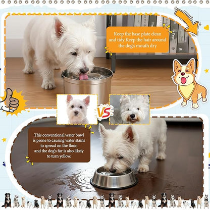 Vesici Slow Feeder Dog Bowls Set 3.2l No Spill Water Bowl and 2 Cups Stainless Steel Dog Slow Feeder Food Bowl Puppy or Cat Food Holder Dishwasher Pet Supplies