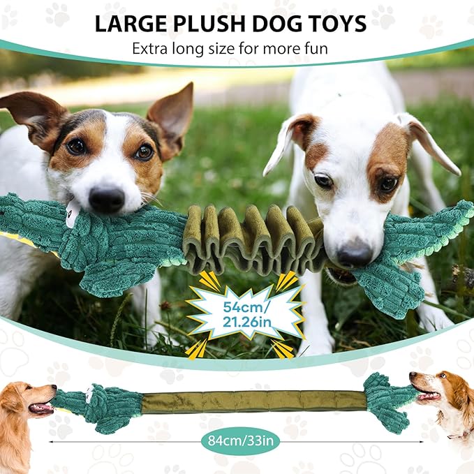 Squeaky Dog Toys for Large Dogs, Cute Puppy Toys, Plush Stuffed Pet Dog Toys with Crinkle Paper, Interactive Tug of War Dog Toys to Keep Them Busy for Small Medium Big Dogs