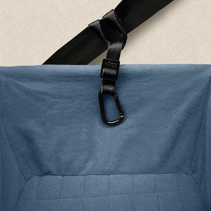Kurgo Dog Booster Seat - Keeps Dogs Secure & Comfortable - Waterproof Exterior - Removable Washable Liner - Dog Car Seat with Harness Strap - Collapsible - Rover Style - Black/Blue