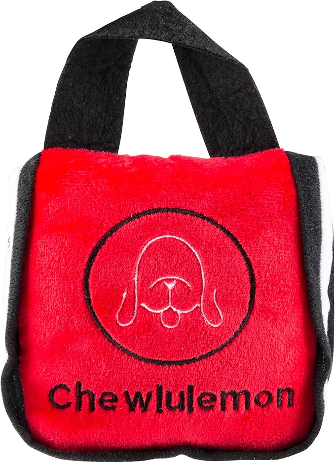 Haute Diggity Dog Chewlulemon Tote, Plush Designer Dog Toys with Interactive Squeaker, Stimulating Pet Enrichment, Machine-Washable & Safe Materials for All Breeds, One Size