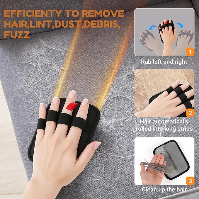 PETPAWLOVELY-1PCS Pet Hair Removal Glove,Electrostatic Pet Hair Remover Glove,Reusable Cat & Dog Hair Remover for Couch,Furniture,Clothing & Bedding,Carpet,Car Seat...Magic Brush Pet Hair