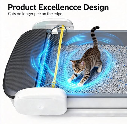 Automatic Litter Box Self Cleaning Odor Control for Cats 3LB to 50LB Large Capacity APP Control Safety Sensor Multi-Cat Use，Accessible Electric，Low-Entry Electric Litter Box
