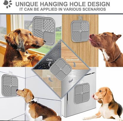 2 PCS Licking Mat for Dogs & Cats with Suction Cups, Dog Slow Feeder Lick Pat for Anxiety Relief, Dog Toys Feeding Mat for Butter Yogurt Peanut, Pets Bathing Grooming Training Mat (7.9''*7.9'')