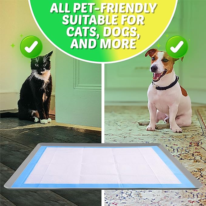 TidyFriend Dog Pee Pad Holder Tray Fits Up to 30” x 36” Wee Wee Pee Pads - Stable Grip, Raised Edges, Quick-Wipe Silicone Surface Dog Potty Tray Holder for Indoor Flooring Protection (Light Grey)