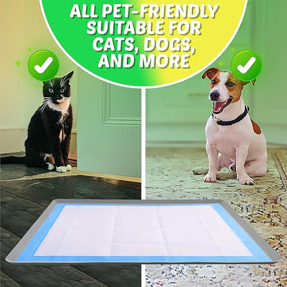 TidyFriend Dog Pee Pad Holder Tray Fits for 28” x 30” Wee Wee Pee Pads - Stable Grip, Raised Edges, Quick-Wipe Silicone Surface Dog Potty Tray Holder for Indoor Flooring Protection (Light Grey)
