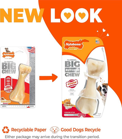 Nylabone Big Chew Knuckle Bone Power Chew Toy for Large Dogs, Durable Dog Toys for Aggressive Chewers, Destroy Proof Chew Toys To Keep Them Busy, Chicken Flavor, XX-Large, 50++ lbs, 1 Count