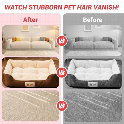 2 PCS Electrostatic Pet Hair Removal Glove, Upgraded Reusable Grooming Gloves for Dogs & Cats, Efficient Fur Remover for Couch, Car Seat, Furniture, Carpet, Animal Fur Removal Tool
