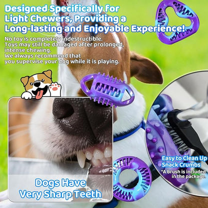 3 Pack Puppy Teething Toys, Rubber Puppy Chew Toys, Extended Playtime & Clean Pet Teeth, Stuffable Puppy Toys, Three Shapes of Small Puppy Toys, for Puppies and Small Adult Dogs - Up to 25 lbs