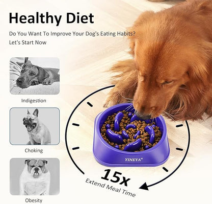 Slow Feeder Dog Bowls, Pet Supplies That Slow Down Eating, Pet Food Bowls, Maze Dog Puzzle Feeder for Medium Breed